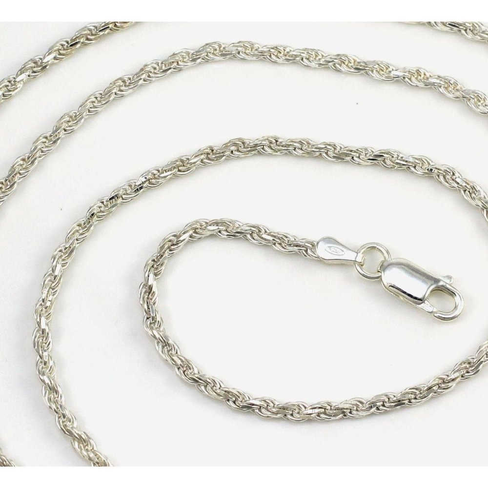 New Solid Sterling Silver Twisted Rope Chain Link… - image 1